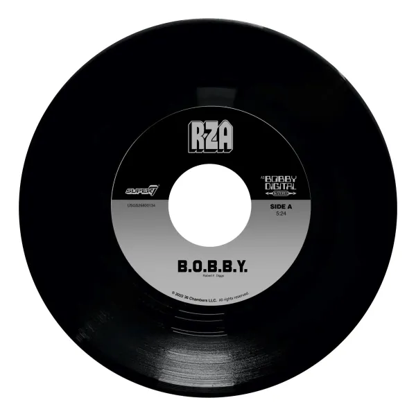 Super7 Rza^Bobby Digital Reaction Figures Wave 03 - Bobby Digital (Metallic Silver W/ 45 Adaptor)