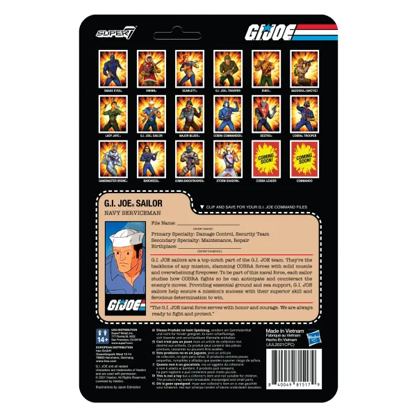 Super7 G.I. Joe^G.I. Joe Reaction Figures Wave 2 - Blueshirt Mustache (Tan)