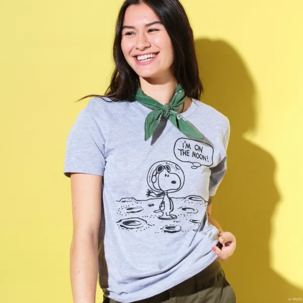 Super7 Peanuts^Peanuts Snoopy On The Moon - Athletic Heather T-Shirt