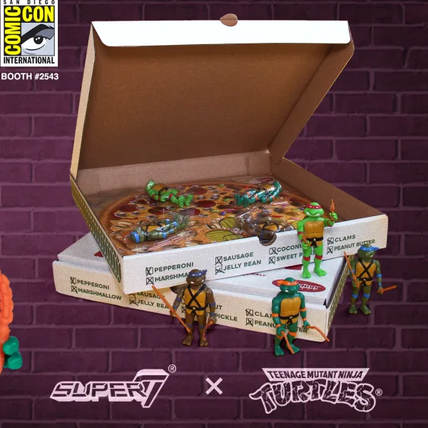 Super7 Teenage Mutant Ninja Turtles^Teenage Mutant Ninja Turtles Reaction -Pizza Box 4-Pack (Sdcc 2019)