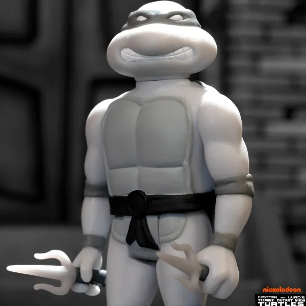Super7 Teenage Mutant Ninja Turtles^Teenage Mutant Ninja Turtles Reaction Figure Wave 9 - Donatello, Leonardo, Michelangelo & Raphael (Comic Greyscale)