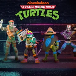 Super7 Teenage Mutant Ninja Turtles^Teenage Mutant Ninja Turtles Ultimates! Wave 11 - Rat King, Rapper Mike, Ninja Nomad Leonardo & Foot Soldier (Battle Damaged)