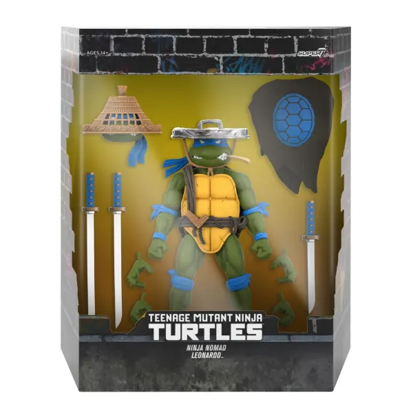 Super7 Teenage Mutant Ninja Turtles^Teenage Mutant Ninja Turtles Ultimates! Wave 11 - Rat King, Rapper Mike, Ninja Nomad Leonardo & Foot Soldier (Battle Damaged)