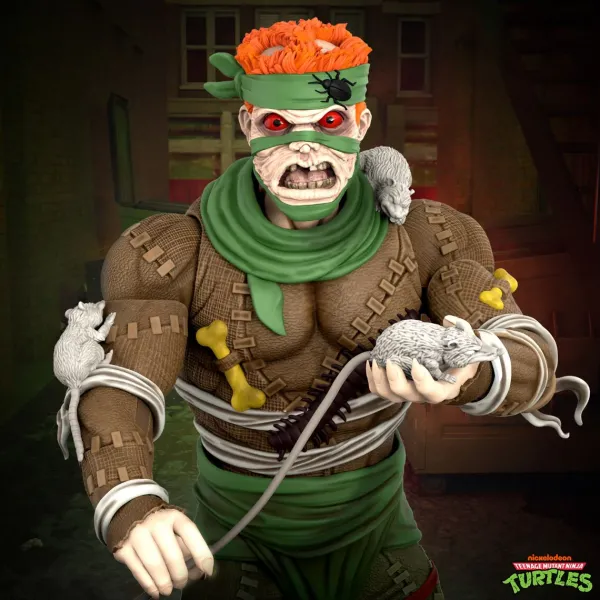 Super7 Teenage Mutant Ninja Turtles^Teenage Mutant Ninja Turtles Ultimates! Wave 11 - Rat King, Rapper Mike, Ninja Nomad Leonardo & Foot Soldier (Battle Damaged)