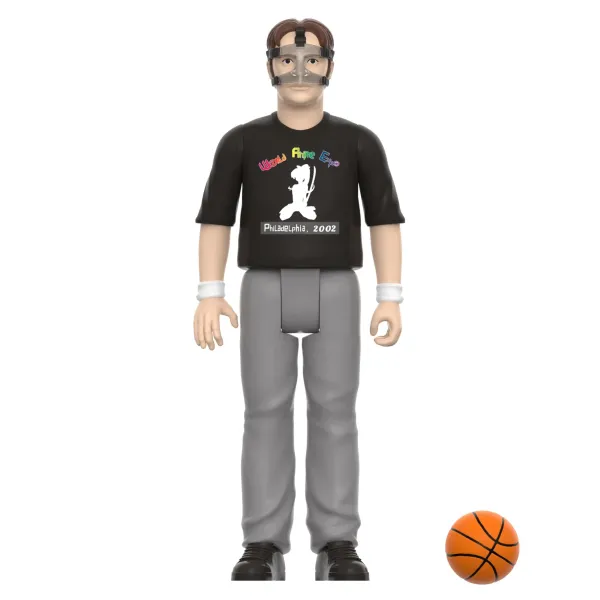 Super7 The Office^The Office Reaction Figures Wave 2 - Michael Scott (Prison Mike), Dwight Schrute (Basketball), Stanley Hudson (Florida), Pam Beesly (Dundie)