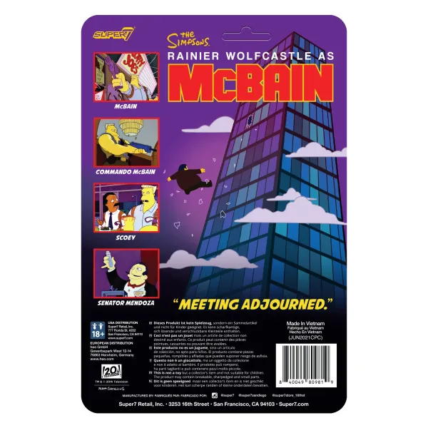 Super7 The Simpsons^The Simpsons Reaction Wave 1 Mcbain - Mcbain (Commando)