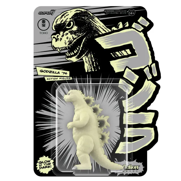 Super7 Godzilla^Toho Reaction Figures Wave 05 (Godzilla Day) - Godzilla '74 (Glow)