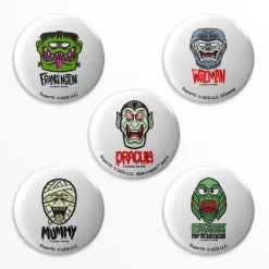 Super7 Universal Monsters^Universal Monsters Button Pack - Freakyfaces (Set Of 5)