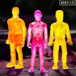 Super7 Universal Monsters^Universal Monsters Reaction Figures - Frankenstein, The Mummy, The Wolf Man (Luminators)